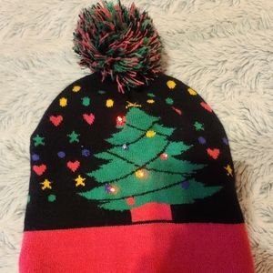 LED Girls Christmas Hat with Lights(they do work)